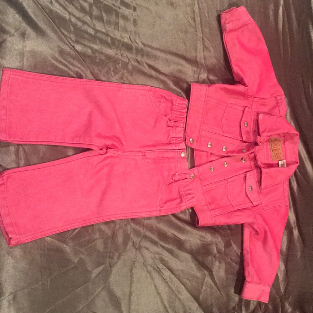 Pink Baby Guess Denim Outfit